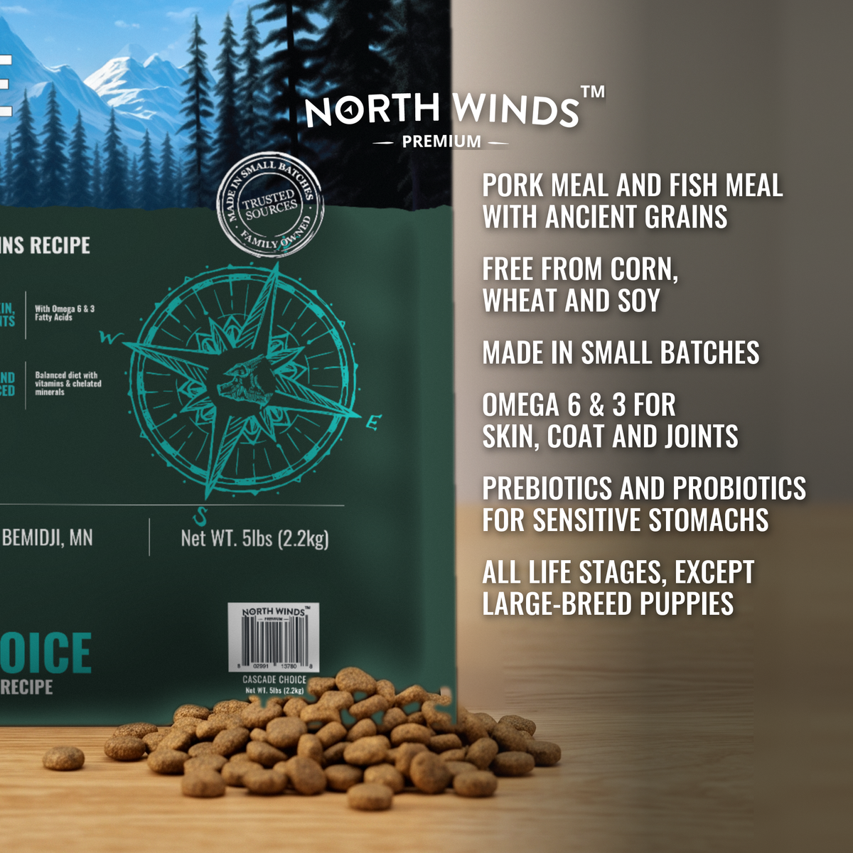 Cascade Choice Pork Meal Dog Food - Ancient Grains