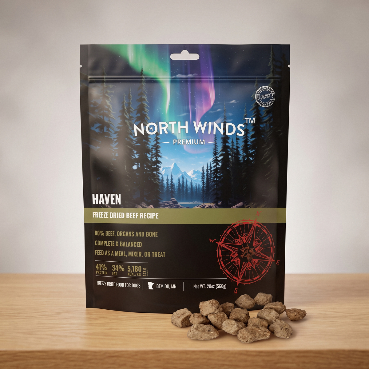 North Winds Premium Haven Freeze Dried Beef Recipe 20 oz bag