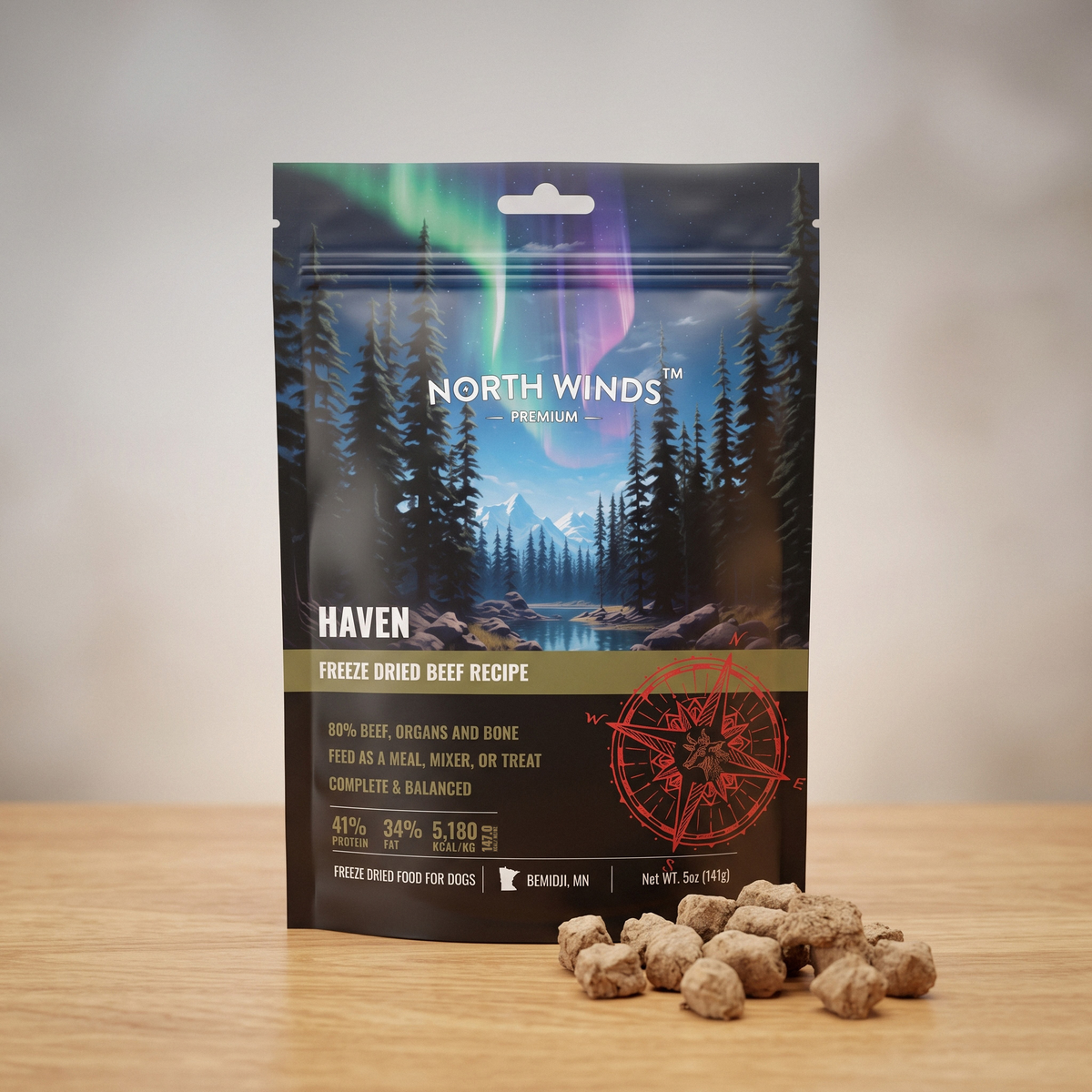 North Winds Premium Haven Freeze Dried Beef Recipe 5 oz bag