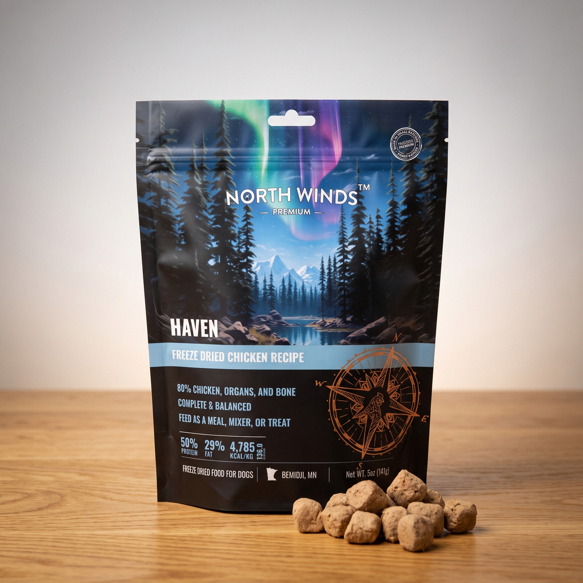 North Winds Premium Haven Freeze Dried Chicken Recipe 5 oz bag
