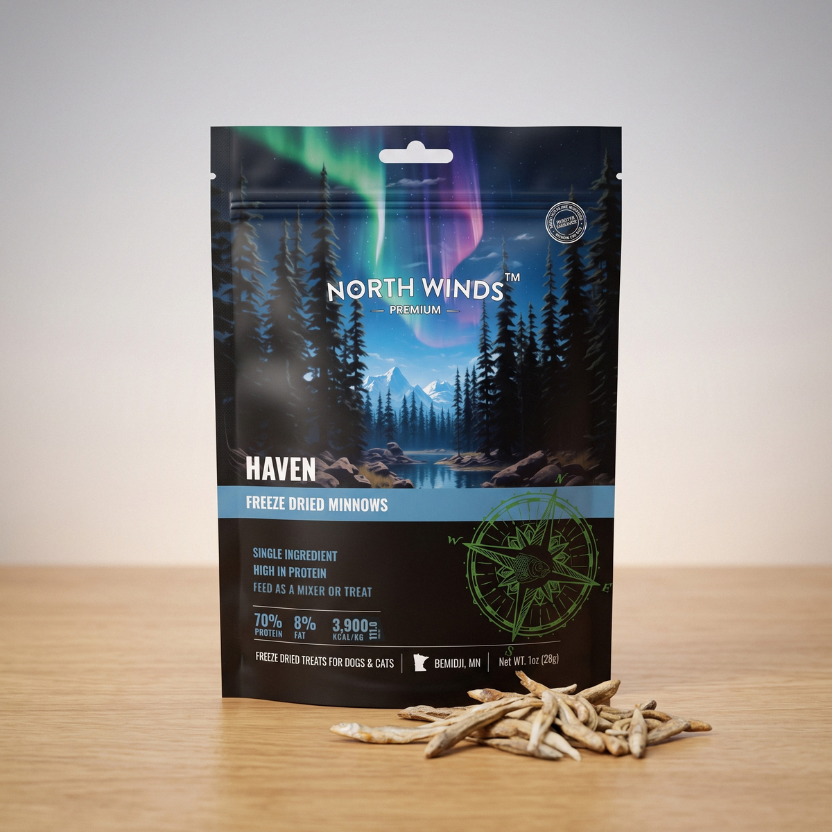 North Winds Premium Haven Freeze Dried Minnows 1 oz bag