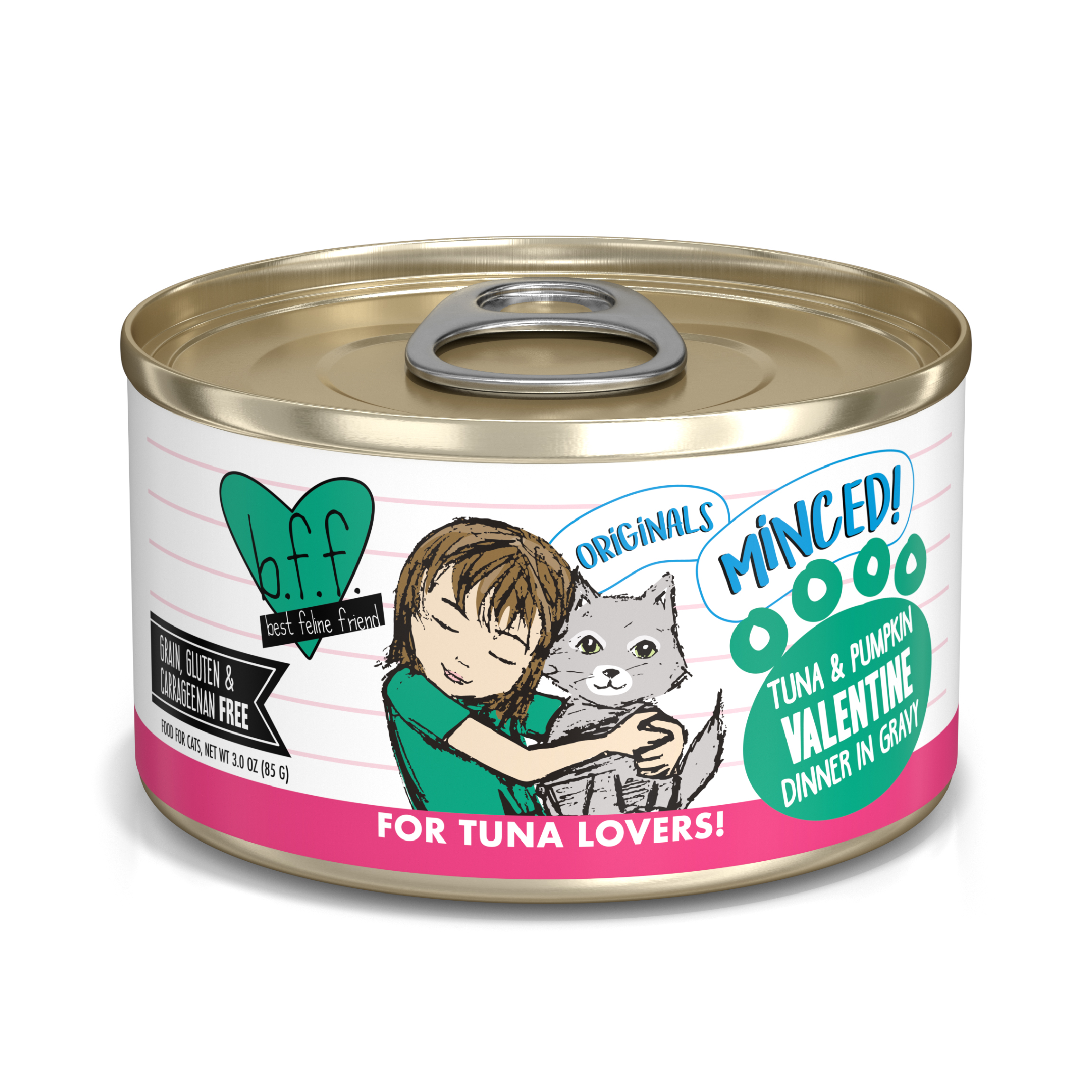 B.F.F. Valentine Tuna & Pumpkin Dinner in Gravy Grain-Free Canned Cat Food, 3-oz, 4-Pack