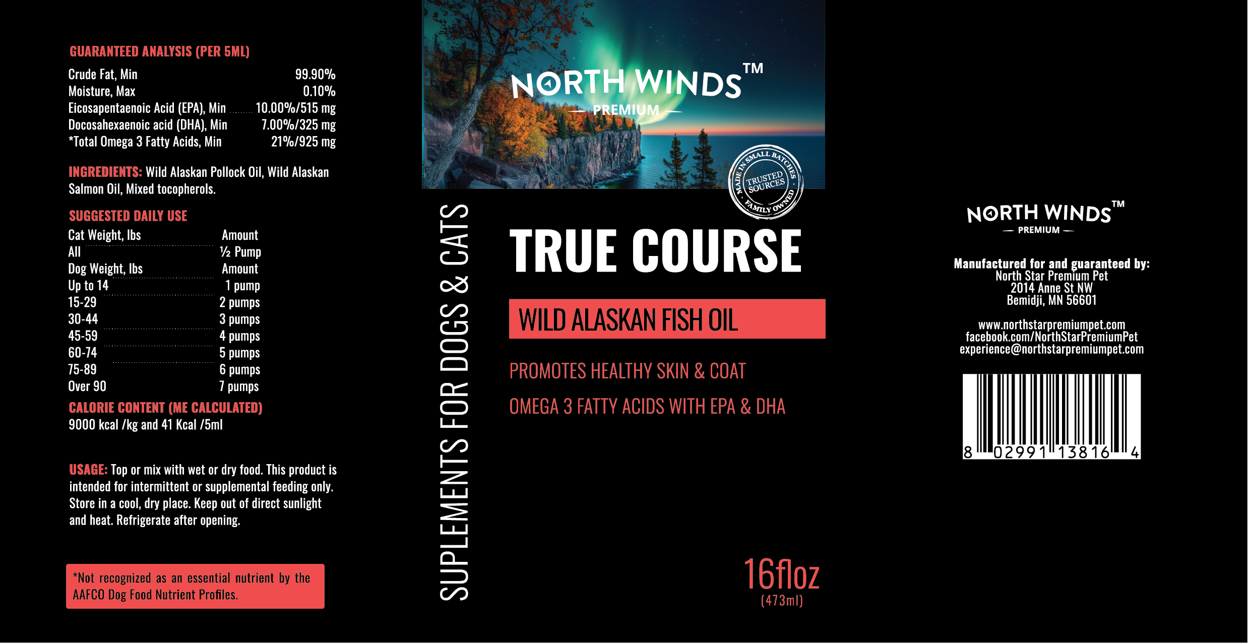 True Course Wild Alaskan Fish Oil - 16 oz