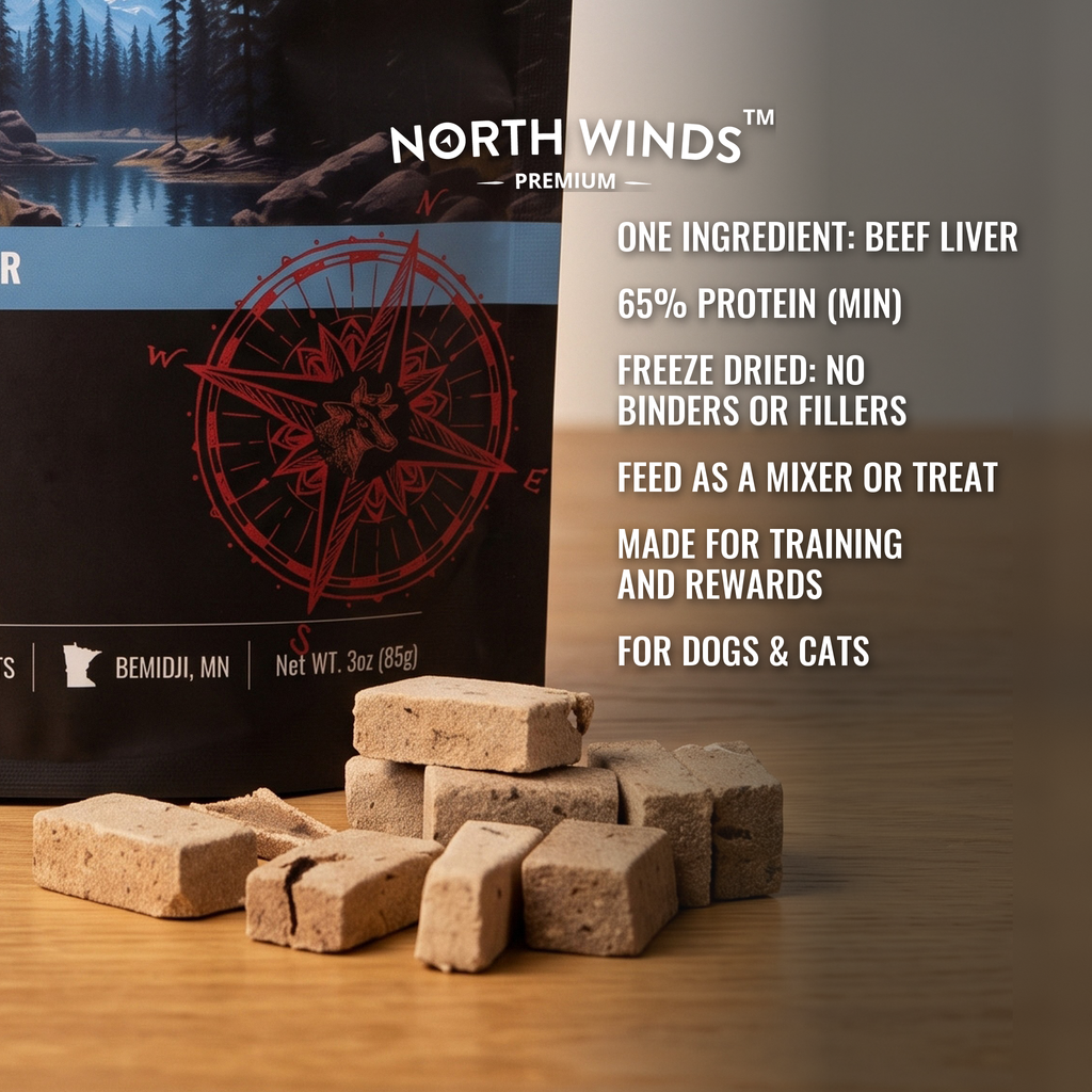 North Winds Premium Haven Freeze Dried Beef Liver 3 oz key features