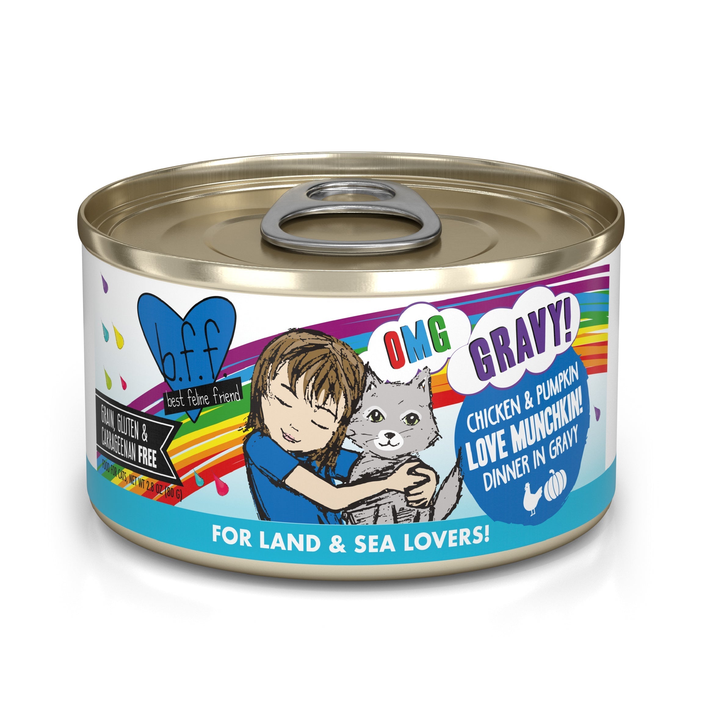 B.F.F. OMG Love Munchkin! Chicken & Pumpkin Dinner in Gravy Grain-Free Canned Cat Food, 2.8-oz, 4-Pack