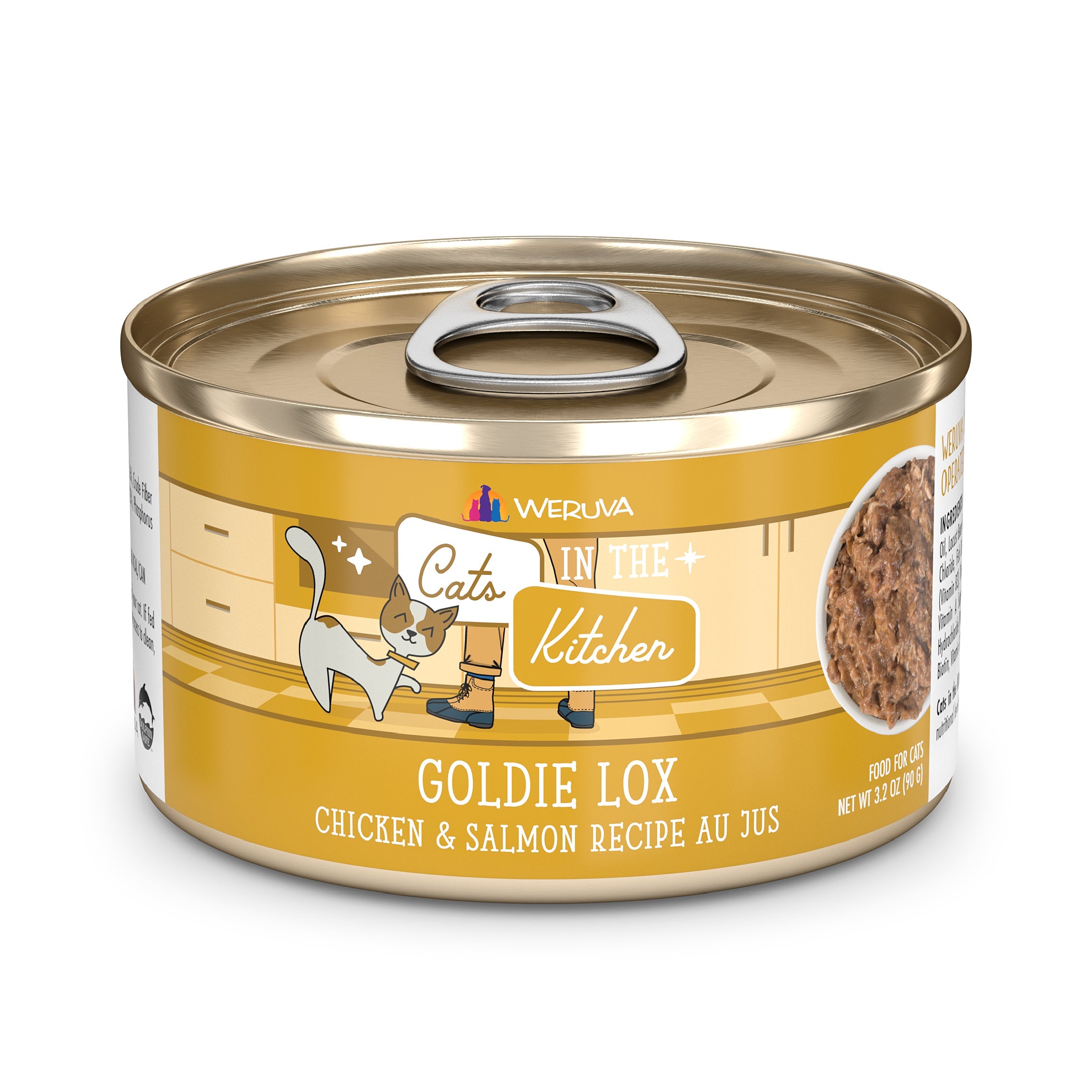 Cats in the Kitchen Goldie Lox Chicken & Salmon Au Jus Grain-Free Canned Cat Food, 3.2-oz, 4-Pack