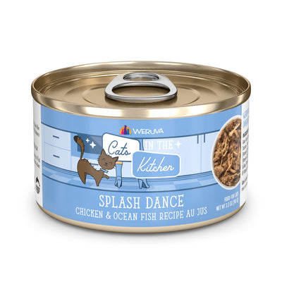 Cats in the Kitchen Splash Dance Chicken & Ocean Fish Au Jus Grain-Free Canned Cat Food, 3.2-oz, 24-Pack