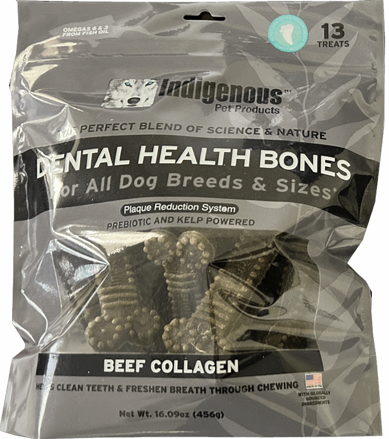 Indigenous Pet Dental Health Bones Beef Collagen Dog Treats, 16.09 OZ.