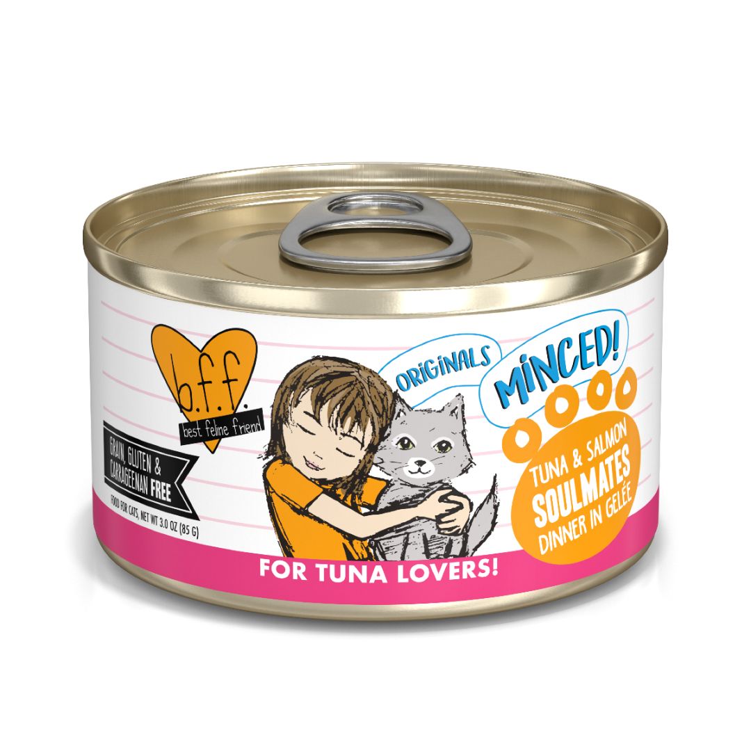 B.F.F. Soulmates Tuna & Salmon Dinner in Gelée Grain-Free Canned Cat Food, 3-oz, 4-Pack