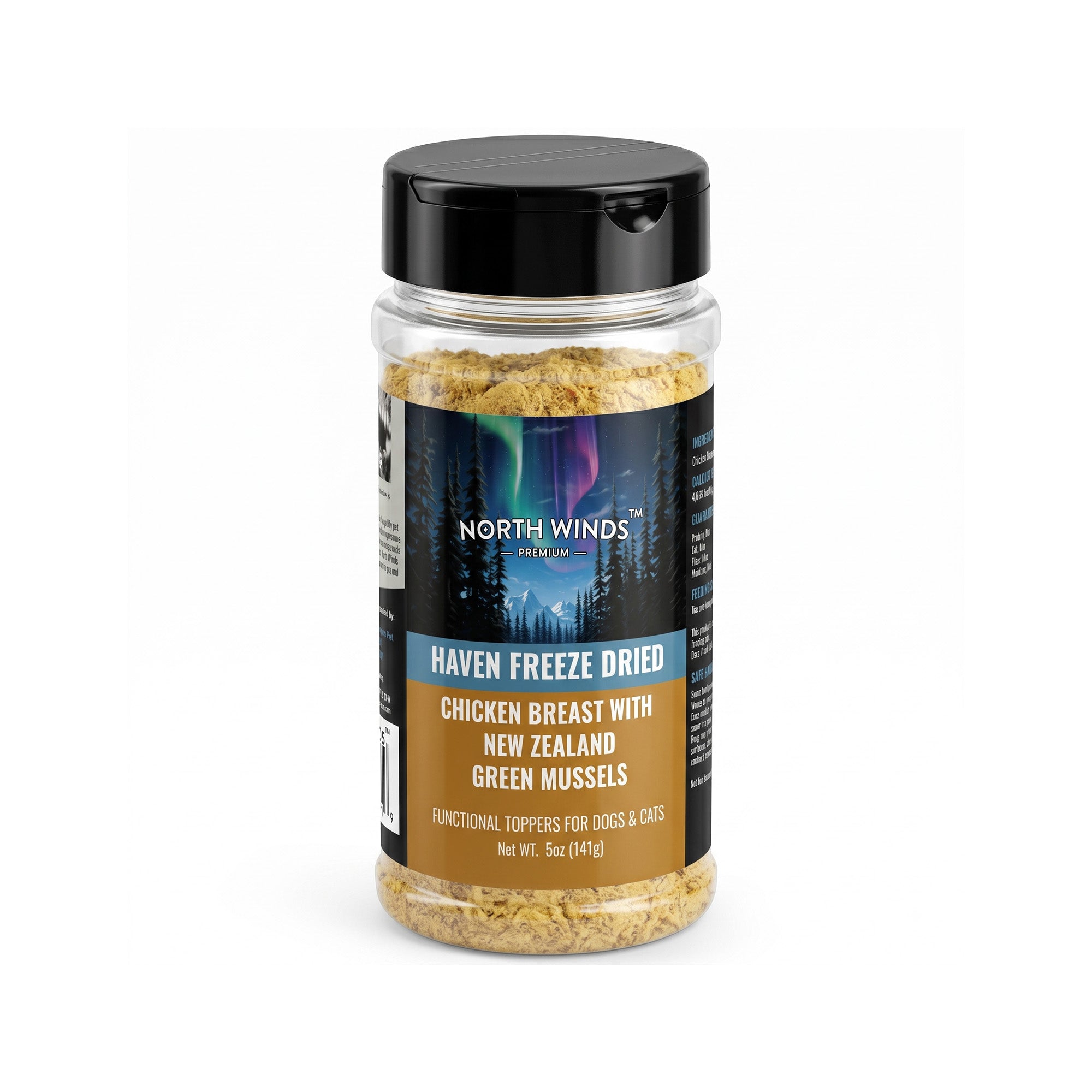 North Winds Premium Haven Freeze-Dried Chicken & Green Mussel Topper | Dogs & Cats - 5 oz