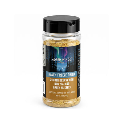 North Winds Premium Haven Freeze-Dried Chicken & Green Mussel Topper | Dogs & Cats - 5 oz