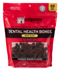 Indigenous Pet Dental Health Bones Smoked Bacon Flavor Mini Size Dog Treats, 13 OZ.