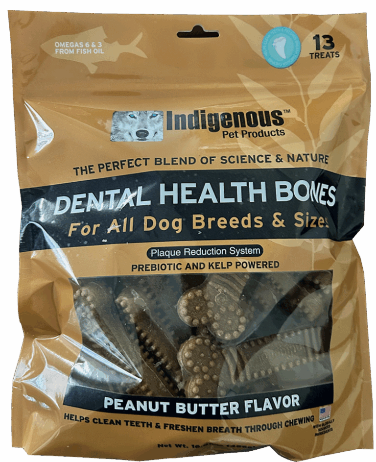 Indigenous Pet Dental Health Bones Peanut Butter Flavor Dog Treats, 16.09 OZ.