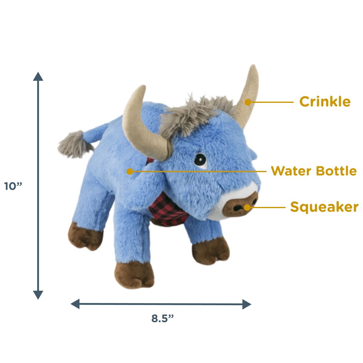Tall Tails Crunch Blue Ox Dog Toy