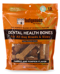 Indigenous Pet Dental Health Bones Carrot & Pumpkin Flavor Dog Treats, 17 OZ.