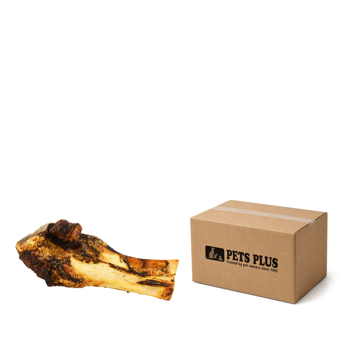 North Winds Premium Beef Leg Bone, case of 15, with a Pets Plus shipping case